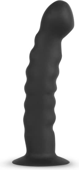 EasyToys - Siliconen Strap On - Gebogen - Strapon - Pegging - Strapon Voorbinddildo - Strapon Harnas - Voorbinddildo - Dildo - Dildo's - Zwart — thumbnail 5