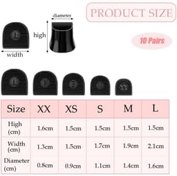 Dailygoods- Hakbeschermers 10 Paar - Hakkappen - Antislip - Silicone - Transparant/Zwart - Verschillende Maten - Hielkappen — thumbnail 3