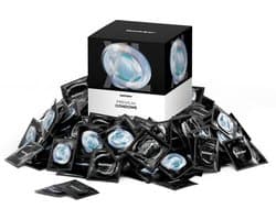 Satisfyer Condooms Heren | 100 stuks | 45-64 mm | XS - XL beschikbaar | Realistisch & dun met vochtig oppervlak | Huidvriendelijk & geurloos | Met reservoir | Getest & betrouwbaar