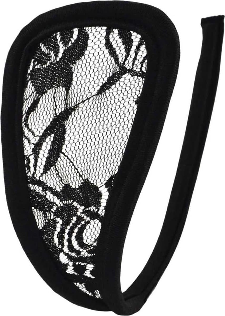 Zwarte C-string - sexy invisible slipje - c-vorm - kant - lace - onzichtbaar - ondergoed - slip - string - ademend - C-string — afbeelding 1
