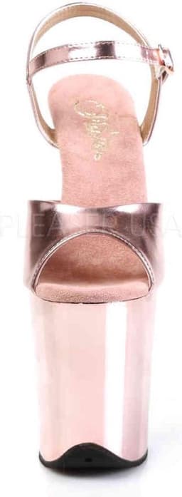 Pleaser - FLAMINGO-809 Sandaal met enkelband, Paaldans schoenen - Paaldans schoenen - 39 Shoes - Roze/Goudkleurig — thumbnail 2