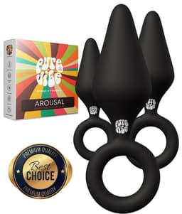 PureVibe® Arousal Buttplug Set met 3 verschillende groottes - Voor Mannen & Vrouwen - Sex Toys - Seksspeeltjes - Buttplugs - Butt plug - Anal Plug — thumbnail 1