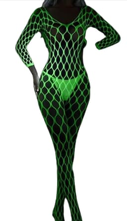 Volledige visnet bodysuit Neon - Glow in the dark - One size - Jumpsuit - Visnet - Goede kwaliteit - Bodystocking - Onesie — thumbnail 1