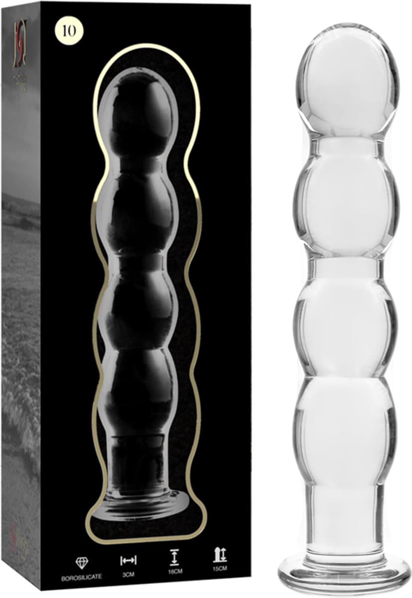 NEBULA SERIES BY IBIZA - MODEL 10 DILDO BOROSILICATE GLASS 16.5 X 3.5 CM CLEAR | ANALE PLUG | BUTTPLUG | GLAS ANALE PLUG | SEX TOYS VOOR VROUWEN | SEX TOYS VOOR MANNEN | SEX TOYS VOOR KOPPELS — afbeelding 1