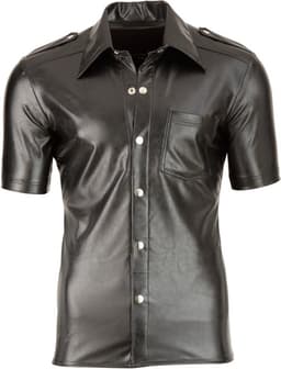 Ruige Biker Wetlook Shirt met Studs — thumbnail 4