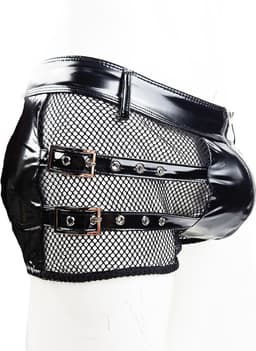 BamBella ® - Boxer short Maat M Datex Zwart (Latex en stof SM kleding BDSM erotische heren kleding — thumbnail 2