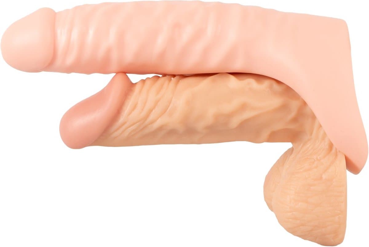 Realistixxx Double Fucker Opzet Dildo Vibrator - Rekbare Dubbele Penetratie Strapon Dildo - Strapon voor Mannen met Vibratie 18 cm — afbeelding 1