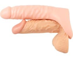 Realistixxx Double Fucker Opzet Dildo Vibrator - Rekbare Dubbele Penetratie Strapon Dildo - Strapon voor Mannen met Vibratie 18 cm