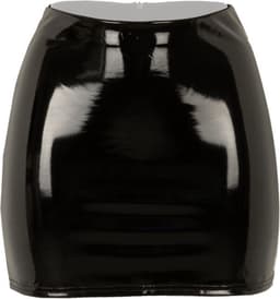 Christine le Duc - Mini Rokje met Wetlook - Lak Kleding - Laklook - Black Love - Zwart — thumbnail 3