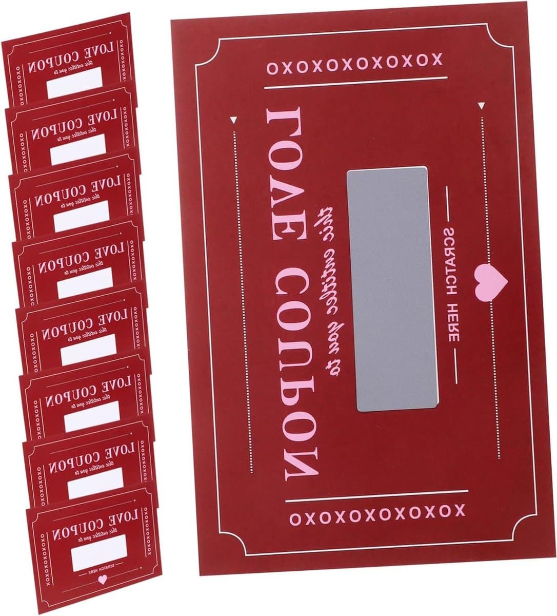 Kraskaarten Set - Liefdeskaarten Coupons - Date Ideeën Ontdekken - Unieke Activiteiten - 14 x 9 cm - Rood — afbeelding 1