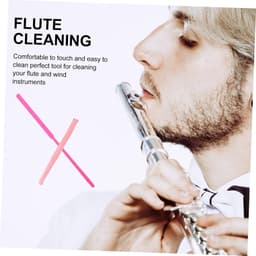 Fluit Reiniger - Blaasinstrument Onderhoud - Instrument Reinigen - Veilig Glad Materiaal - 355 cm Lengte - Roze — thumbnail 3