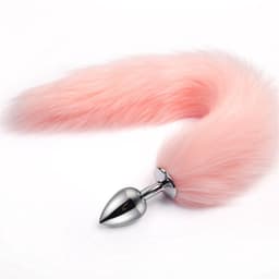 Roze buttplug met fluffy staart - Vossenstaart buttplug - Foxtail - Anale Buttplug - Unisex - Vossenstaart - Lichtroze - Sekstoy - Sexspeeltje - Unisex - CHPN — thumbnail 2