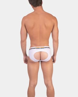 Barcode Berlin Multipack 1x Backless Brief Pride White + 1x Pride Harness White - MAAT XL - Erotisch Heren Ondergoed - Slip voor Man - Sexy mannen Slip — thumbnail 3