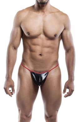 La Nuita Zwarte Tanga Heren - Sexy String met Ledereffect - Premium Ondergoed (XS t/m XL) — thumbnail 3