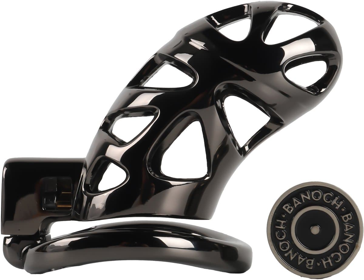 Banoch | Peniskooi aluminium gun grey | 3 ringen | 45 mm, 50 mm & 55 mm | chastity cage voor mannen — afbeelding 1
