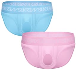 SUKREW U-Style Brief Multipack 1x Breeze Blue + 1x Summer Pink - MAAT L - Erotisch Heren Ondergoed - Slip voor Man - Sexy mannen Slip — thumbnail 1