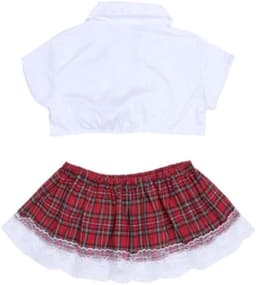 1 set sexy lingerie voor schoolmeisjes, rollenspel voor volwassenen, kostuum in kostuumuniform, tailleomvang (58-69 cm) — thumbnail 3