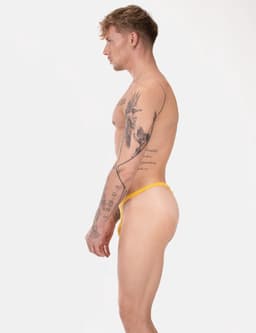 Barcode Berlin Thong Gor Yellow - MAAT S - Erotisch Heren Ondergoed - String voor Man - Sexy mannen String — thumbnail 3