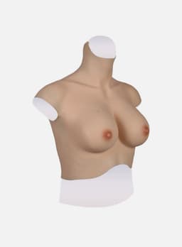 Siliconen Borsten- plus size L XL Borstprothese-Nep borsten- C cup- Cosplay- Travestie-Transgender-Crossdresser-Travestiet-100% siliconen-Breastplate- Oil Free- Non sticky- — thumbnail 4