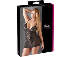 Cottelli Plus Size –  Nachtjurk met Perfecte Pasvorm voor Pure Verleiding – Maat 2XL – Zwart