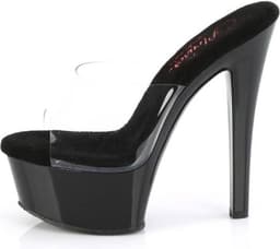 Pleaser - GLEAM601 Muiltjes met hak - US 8 - 38 Shoes - Zwart/Zwart — thumbnail 4