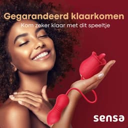 Sensa 3 in 1 Roos Vibrator - Bef simulator - G Spot & Clitoris & Stimulator - Sex Toys voor Vrouwen & Koppels - Seksspeeltjes - Tarzan Dildo - Rood — thumbnail 3
