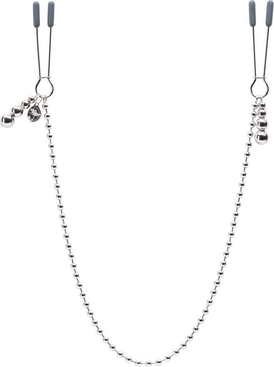 Fifty Shades At My Mercy - Tepelklemmen Met Ketting - Zilver — afbeelding 1