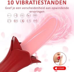 Sex Toys voor Vrouwen Likkende Tong Vibrator - Vibrators voor Vrouwen - Tong Vibrator - Clitoris Zuiger – Diep Waterdicht – Vibrator met 10 Sterke Standen - Siliconen - Discreet Verzonden — thumbnail 5