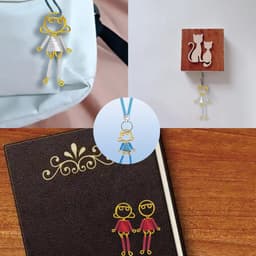 Paar Poppen Set - Mini Beeldjes - Romantisch Cadeau - Handgeweven Aluminium - 50 Gram - Meerkleurig — thumbnail 2
