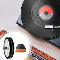 Grammofoonplaat Reinigingsset - Vinyl Reiniger - Platen Onderhouden - Dubbelzijdig Waterdicht Ontwerp - Voor 7 10 & 12 Inch - Zwart — thumbnail 2
