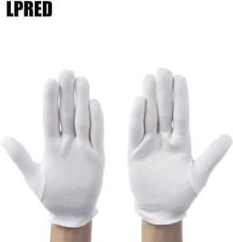 Katoenen handschoenen wit L 4stuks – 2paar Beschermende Handschoenen - Medium - Gezondheidszorg - Ziekenhuis - Beauty Center, Kapper en Salon Spa Tattoo – Jewelry - eczeem / allergie / handcreme - juweliers / munt handschoen — thumbnail 4