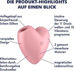 Satisfyer 'Cutie Heart', 8 cm, drukgolven en vibratie, speels design — thumbnail 3