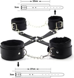BDSM 10-Delige Bondage Set Met Zweep En Handboeien - Sex toys - Bdsm Set - Bondage Set - Zwart — thumbnail 4