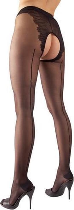 Cottelli Collection – Panty met Open Kruis en  Slip Motief – Maat L – Zwart — thumbnail 4