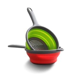 siliconen vergiet fruit plantaardige wasmand zeef met handvat zeef inklapbare afvoerder, fruit groente manden Keukengereedschap (Color : Orange small) — thumbnail 4