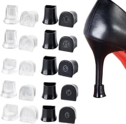 Dailygoods- Hakbeschermers 10 Paar - Hakkappen - Antislip - Silicone - Transparant/Zwart - Verschillende Maten - Hielkappen — thumbnail 1