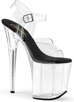 Pleaser - FLAMINGO-808 Sandaal met enkelband, Paaldans schoenen - Paaldans schoenen - 38 Shoes - Zwart — thumbnail 1