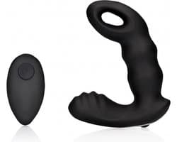 Shots - Ouch! OU907BLK - Beaded Vibrating Prostate Massager with Remote Control - Black