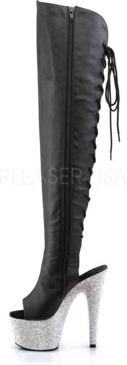 Pleaser Overknee Laarzen -35 Shoes- BEJEWELED-3019DM-7 Zwart — thumbnail 3