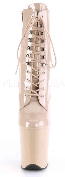 Pleaser - FLAMINGO-1020 Plateau Laarzen, Paaldans schoenen - Paaldans schoenen - 38 Shoes - Creme — thumbnail 2