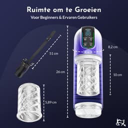 Toys Hub® Automatische Masturbator MAX met Strap - E-book – LED scherm – Water Massage - Pocket Pussy - Blowjob Simulator - Elektrisch - Sex Toys voor Mannen Zelf Aftrekken — thumbnail 3