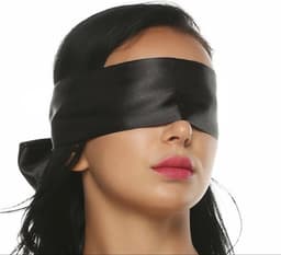 *** Bondage Blinddoek - Zwart - 150 cm x 10 cm - Nylon - Bdsm - Plagen Stout - van Heble® *** — thumbnail 1