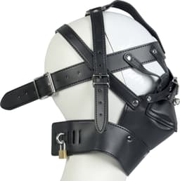 Banoch | Masker Cross | Zwart imitatie leer | Bondage — thumbnail 5
