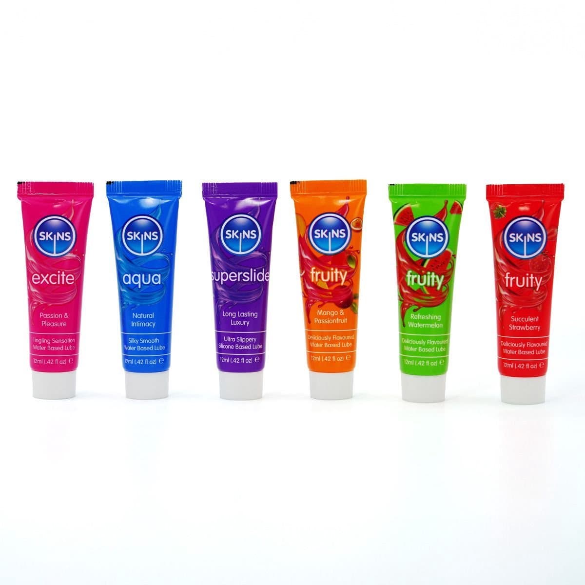 Skins - Sampler Pack Glijmiddelen - Vital & Fruity - 6 x 12 ml — afbeelding 1