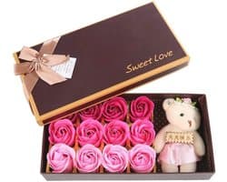 Kunstmatige Rozen Zeep Bloem Giftset voor Vrouwen - Romantisch Cadeau voor Valentijnsdag