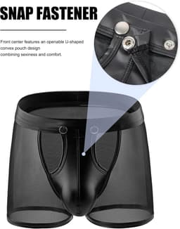 Boxershorts voor heren in kunstleer en wetlook - Sexy lingerie en ondergoed in grote maten — thumbnail 3