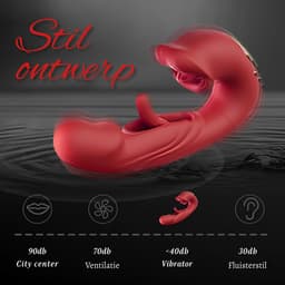 Uzzy M.F 3 in 1 Vibrator voor Vrouwen – G-Spot & Clitoris Stimulator – Sex Toys voor Koppels – 20 standen – Luxe Seksspeeltje Rood — thumbnail 4