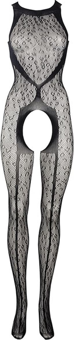 Shots - Le Désir Kruisloze Luipaard Bodystocking - One Size black O/S — thumbnail 2
