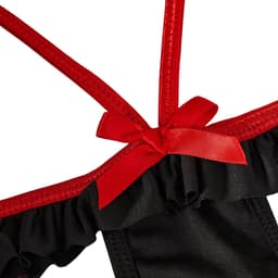 Sexy Verpleegster Lingerie Pakje - 2-delig Zwart Verkleedpakje - Body & Haarband - Zuster Kostuum - Dokter Rollenspel / Cosplay - Open Kruis Lingerie Ondergoed voor Dames - Maat M — thumbnail 3