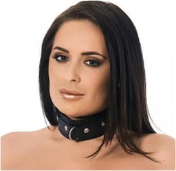 Rimba - Collar Van Leer Met grote Metalen Ring - 4 cm Breed — thumbnail 4